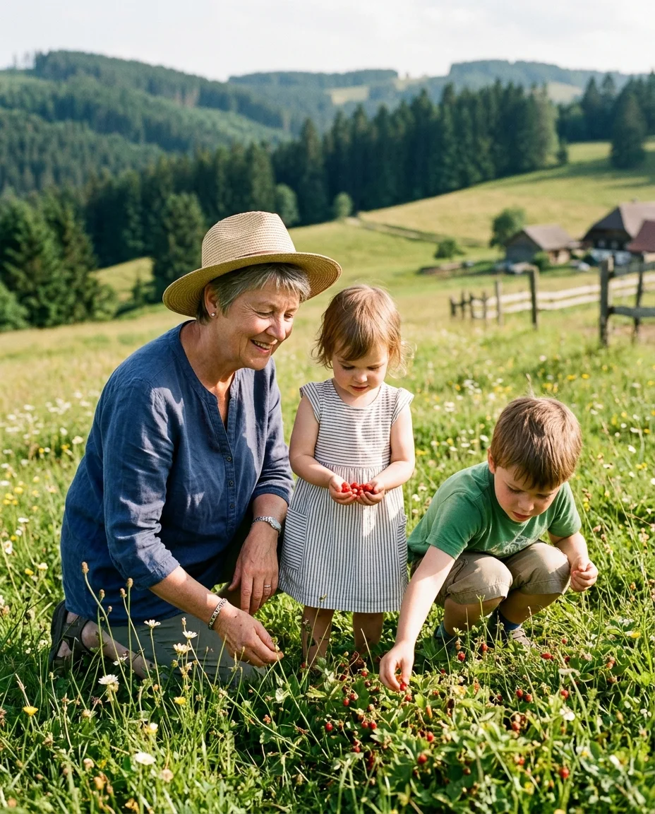 Erdbeerstunden auf dem Schauinsland — mit Felix und Mari